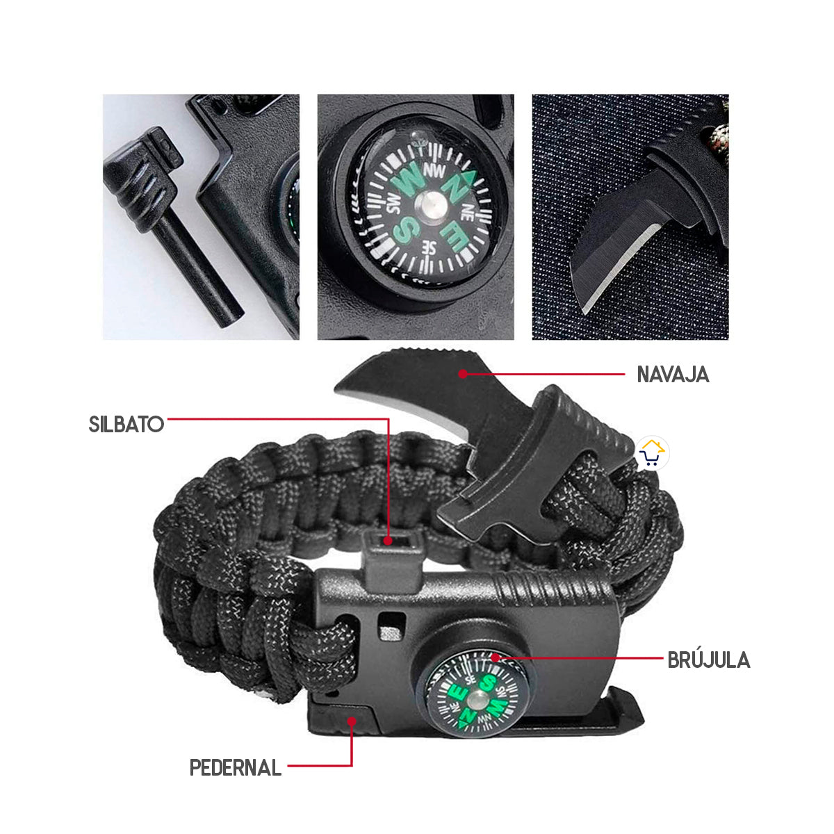 Combo Pulseras Supervivencia Paracord paga 1 y lleva 3!