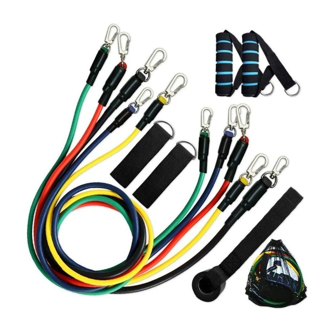 Combo Tabla De Pecho + Rueda De Abdominales + kit bandas tubulares
